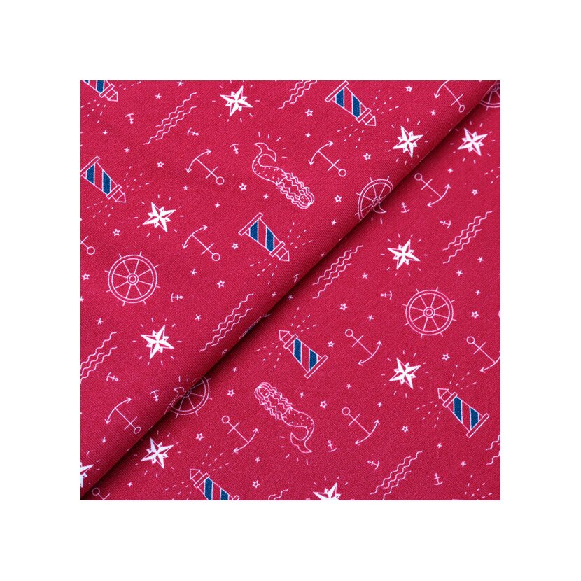 French Terry Print - Ocean Dream D.Pink
