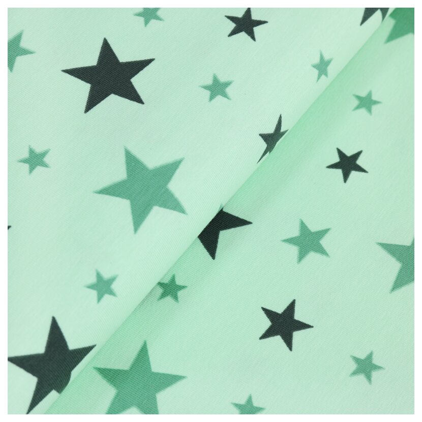 "Cotton Jersey Print - Cl. Stars D. Pastel Green"